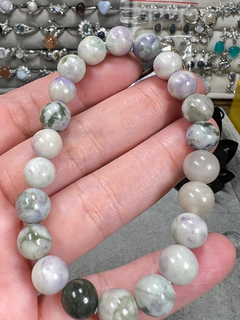 Lucky Jade Natural Quartz Beaded Bracelet 8MM 6.5”